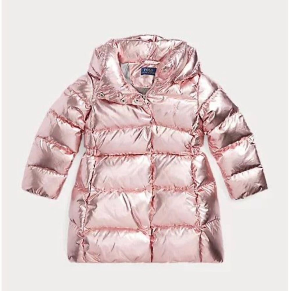 Polo Ralph Lauren Girls Metallic Water Repellant Down Coat - New with tags